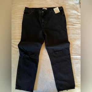 Abercrombie NWT black distressed jeans 35waist/size 20 Long